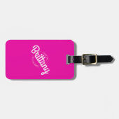 Étiquette À Bagage Rose Chaud Rétro Poupée Allons Fêter ! (Devant horizontal)