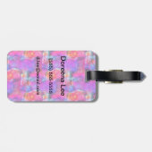 Étiquette À Bagage Rose d'art, bleu, arrière - plan rouge de texture (Dos horizontal)