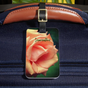 Étiquette À Bagage Rose de pêche en floraison personnalisé