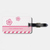 Étiquette À Bagage Rose de polka (Dos horizontal)