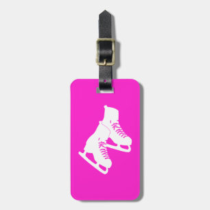 Étiquette À Bagage Rose d'étiquette de bagage de patins de glace