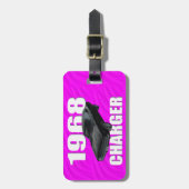 Étiquette À Bagage rose du chargeur droite de 1968 esquives (Devant Vertical)