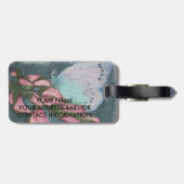 ÉTIQUETTE À BAGAGE ROSE ET BLEU BOUTTERFÉ (Dos horizontal)