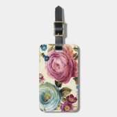 Étiquette À Bagage Rose et rose de bleu (Devant Vertical)