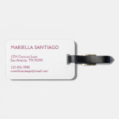 Étiquette À Bagage Rose Fiesta (Dos horizontal)