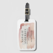 Étiquette À Bagage Rose girly rose or moderne design  (Devant Vertical)