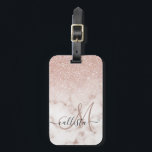 Étiquette À Bagage Rose glamour or blanc Parties scintillant marbre d<br><div class="desc">Ce design élégant et girly est parfait pour la fashionista branchée et élégante. Il présente un dégradé brillant de parties scintillant rose en or faux imprimé au sommet d'un arrière - plan motif en pierre de marbre rose et blanc rose. C'est glamour, chic, luxueux, moderne et classe. ***REMARQUE IMPORTANTE DE...</div>