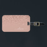 Étiquette À Bagage Rose Gold Blush Pink Girly Monogramme Pailleté<br><div class="desc">Rose Gold - Rose Pâle Étincelant Glitter Monogramme Nom Étiquette Bagage. C'est le cadeau idéal pour un anniversaire sweet 16,  un mariage,  une fête de mariage,  une baby shower ou une soirée d'enterrement de vie de jeune fille pour quelqu'un qui décore sa chambre avec style.</div>