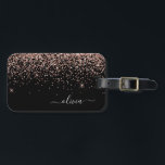 Étiquette À Bagage Rose Gold Blush Rose Black Girl Parties scintillan<br><div class="desc">Rose Gold - Blush Pink and Black Sparkle Parties scintillant Monogramme Nom Bagage Bag. Cela rend le cadeau parfait pour 16 ans,  mariage,  douche nuptiale,  baby shower ou bachelorette pour quelqu'un décorant sa chambre dans le style.</div>