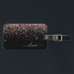 Étiquette À Bagage Rose Gold Blush Rose Black Girl Parties scintillan<br><div class="desc">Rose Gold - Blush Pink and Black Sparkle Parties scintillant Monogramme Nom Bagage Bag. Cela rend le cadeau parfait pour 16 ans,  mariage,  douche nuptiale,  baby shower ou bachelorette pour quelqu'un décorant sa chambre dans le style.</div>
