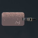 Étiquette À Bagage Rose Gold Blush rose fille Parties scintillant en<br><div class="desc">Rose Gold - Blush Pink Terracotta Étincelle Parties scintillant Monogramme Nom Bagage Bag. Cela rend le cadeau parfait pour 16 ans,  mariage,  douche nuptiale,  baby shower ou bachelorette pour quelqu'un décorant sa chambre dans le style.</div>