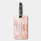 Étiquette À Bagage Rose Gold Bokeh Monogramme Nom Initial Girly Chic (Dos Vertical)