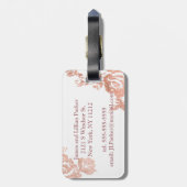 Étiquette À Bagage Rose Gold M. et Mme Simple Floral Mariage (Dos Vertical)