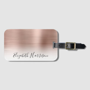 Étiquette À Bagage Rose Gold Monogrammé