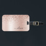 Étiquette À Bagage Rose Gold - Parties scintillant rose pâle Nom du m<br><div class="desc">Rose Gold - Blush Pink Faux Foil Metallic Sparkle Parties scintillant en métal brossé Monogramme Nom et étiquette initiale de sac ou de bagage. Cela rend le cadeau parfait pour 16 ans, mariage, douche nuptiale, anniversaire, baby shower ou bachelorette pour quelqu'un qui aime le luxe glam et les styles chic....</div>