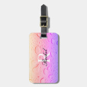 Étiquette À Bagage Rose Gold Pink Water Drops Ombre Custom Modern (Devant Vertical)