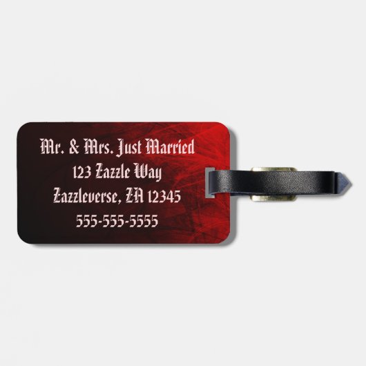 Étiquette À Bagage Rose gothique (Dos horizontal)