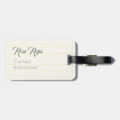 Étiquette À Bagage Rose jaune du Texas - En vichy Etat avec Rose (Dos horizontal)