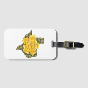 Étiquette À Bagage Rose Jaune Du Texas Motif Flower