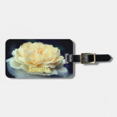 Étiquette À Bagage Rose Jaune Pâle En Fleur Personnalisée (Devant horizontal)