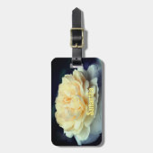 Étiquette À Bagage Rose Jaune Pâle En Fleur Personnalisée (Devant Vertical)