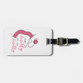 Étiquette À Bagage Rose Je Me Sens Knitty, Oh Tellement Knitty (Devant horizontal)