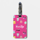 Étiquette À Bagage Rose lumineux, maquillage, beauté, motif de (Dos Vertical)