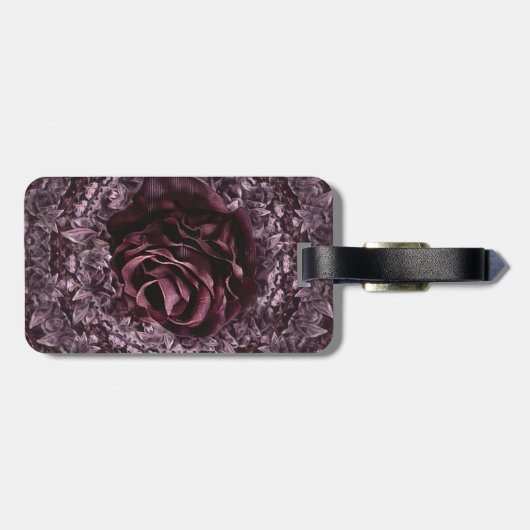 Étiquette À Bagage Rose Mandala (Dos horizontal)