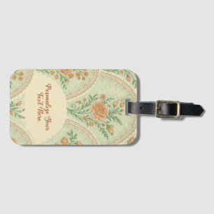 Étiquette À Bagage Rose Menthe Romantique Victorien Personnalisé