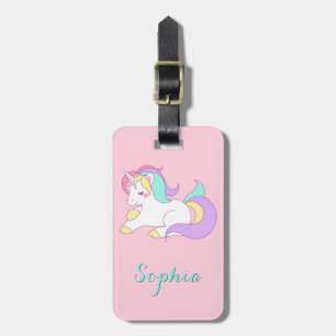 Étiquette À Bagage Rose mignon Girly de licorne