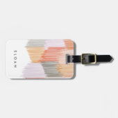 Étiquette À Bagage Rose Moderne Frange (Devant horizontal)