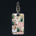 Étiquette À Bagage Rose moderne rose multi photo famille élégant cade<br><div class="desc">Moderne rose rose rose multi photo famille élégant design or noir élégant. Idéal anniversaire réfléchi,  jour des mères,  Fête des pères ou cadeau de Noël.</div>