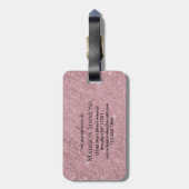 Étiquette À Bagage Rose Monogramme de script Parties scintillant étin (Dos Vertical)