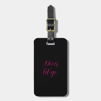 Étiquette À Bagage Rose Noir Ne Jamais Lâcher