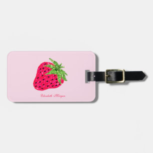 Étiquette À Bagage Rose Pailleté Cool Fraise