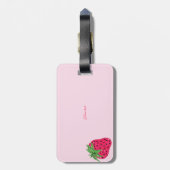 Étiquette À Bagage Rose Pailleté Cool Fraise  (Dos Vertical)