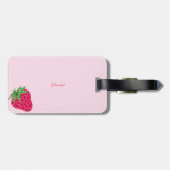 Étiquette À Bagage Rose Pailleté Cool Fraise  (Dos horizontal)