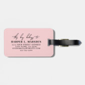 Étiquette À Bagage Rose Pâle Monogramme Mignon (Dos horizontal)