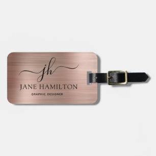 Étiquette À Bagage Rose Pâle Personnalisé Script