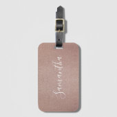 Étiquette À Bagage Rose Parties scintillant or Metallic Joli Fille Sp (Devant Vertical)