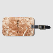 Étiquette À Bagage Rose Peach Gold Glam (Devant Horizontal)