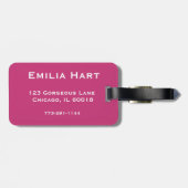 Étiquette À Bagage Rose personnalisé drôle de l'étiquette | de bagage (Dos horizontal)
