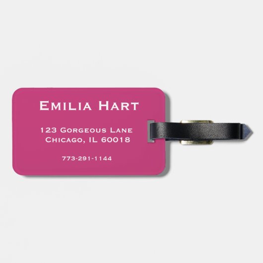 Étiquette À Bagage Rose personnalisé drôle de l'étiquette | de bagage (Dos horizontal)