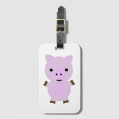 Étiquette À Bagage Rose Piggy (Devant Vertical)