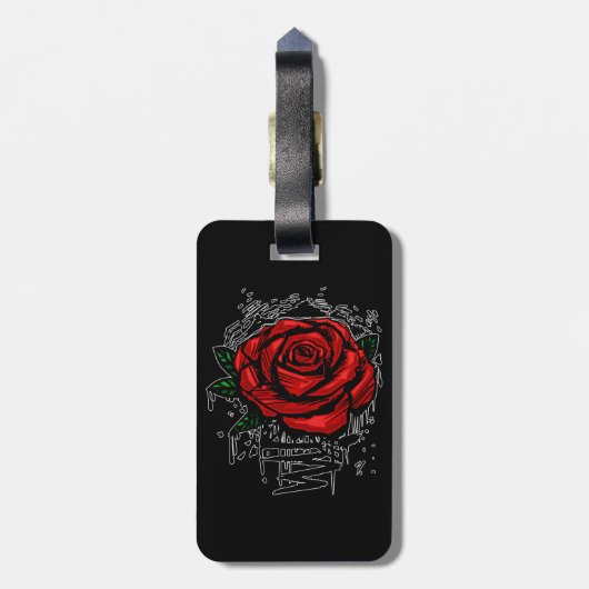 Étiquette À Bagage Rose robuste (Dos Vertical)