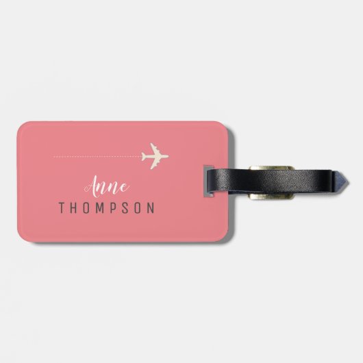 Étiquette À Bagage ROSE Rose (Dos horizontal)