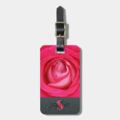 Étiquette À Bagage Rose rose chaud moderne avec nom (Devant Vertical)