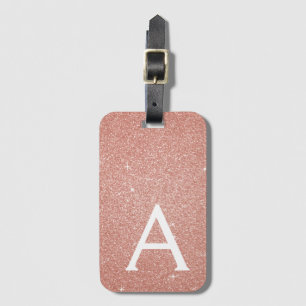 Étiquette À Bagage Rose Rose Gold Sparkhe Parties scintillant Nom du 