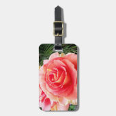Étiquette À Bagage Rose rose gros plan photo belle design moderne (Devant Vertical)