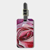 Étiquette À Bagage Rose Rose macro fleurs aquarelle art abstrait (Devant Vertical)